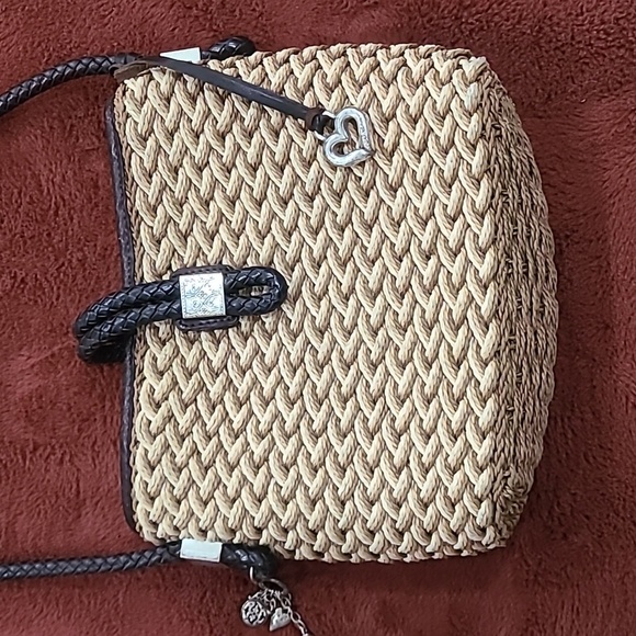 Brighton Tan and Brown Crossbody Bag with Woven Texture - Picture 2 of 9